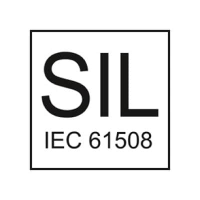 IEC 61508 SIL certification label for industrial safety integrity levels.