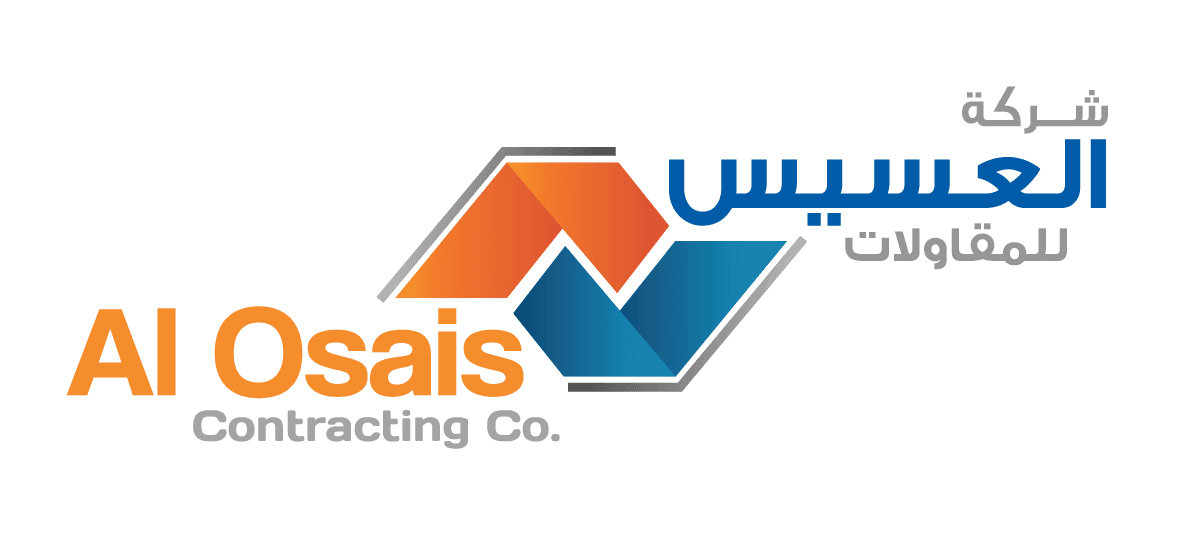 IVM logo with Arabic and English text for AI Oasis Contracting Co. in construction industry.